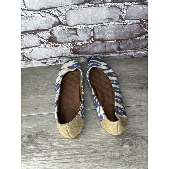 Reef Bochica 2 Canvas Blue White Pointed Toe Ballet Flats Women Sz 8.5M US/39EU - Picture 6 of 16